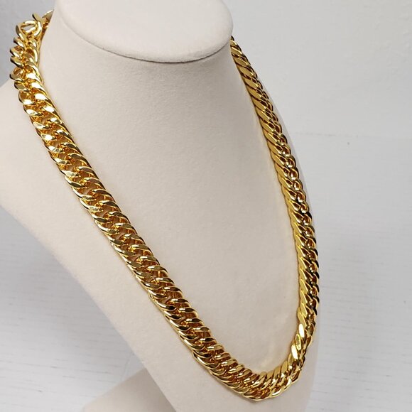 Authentic Louis Vuitton Padlock w/unbranded Cuban Style 18k Gold Plated Chain - Picture 11 of 15